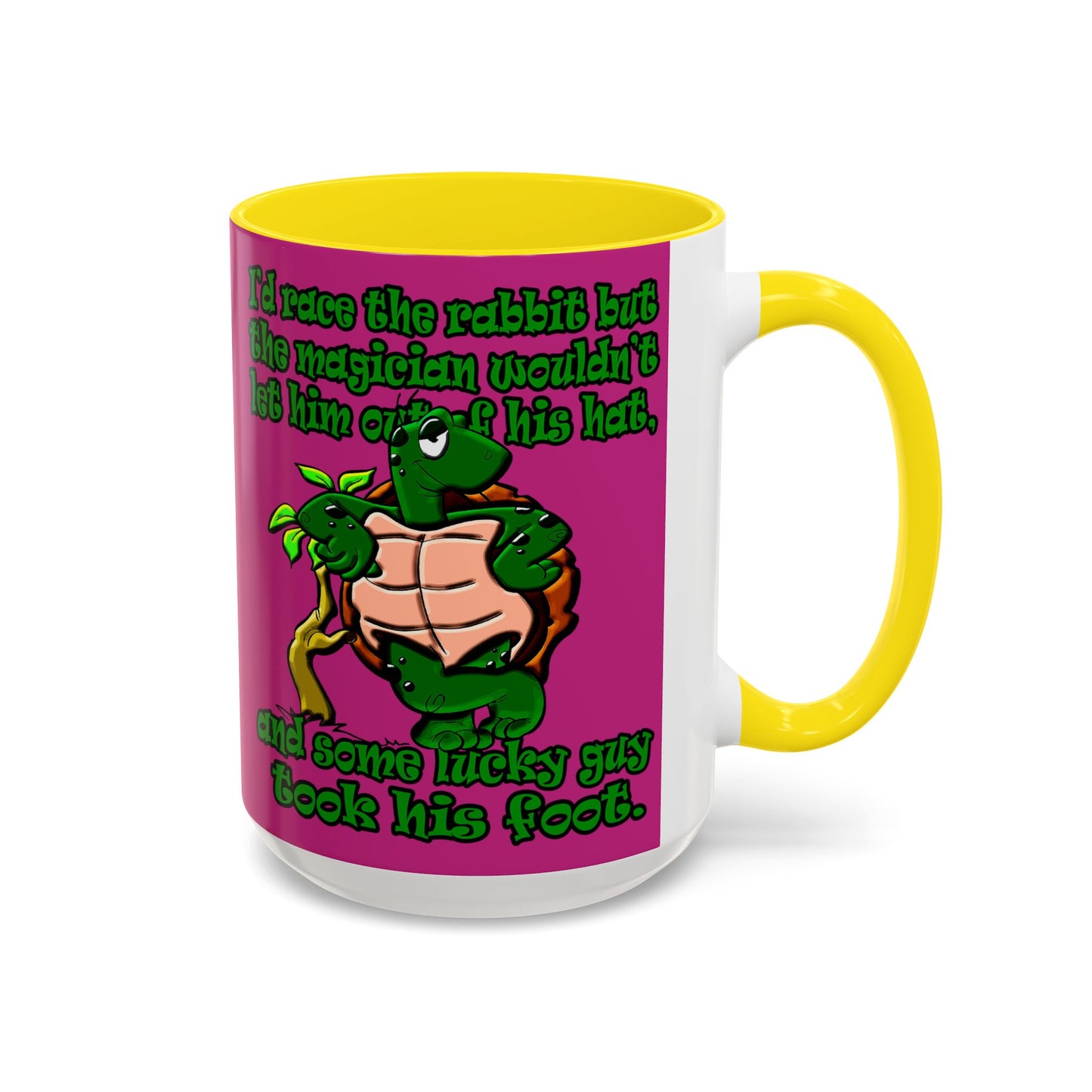 turtle race - Accent Mug (pink)