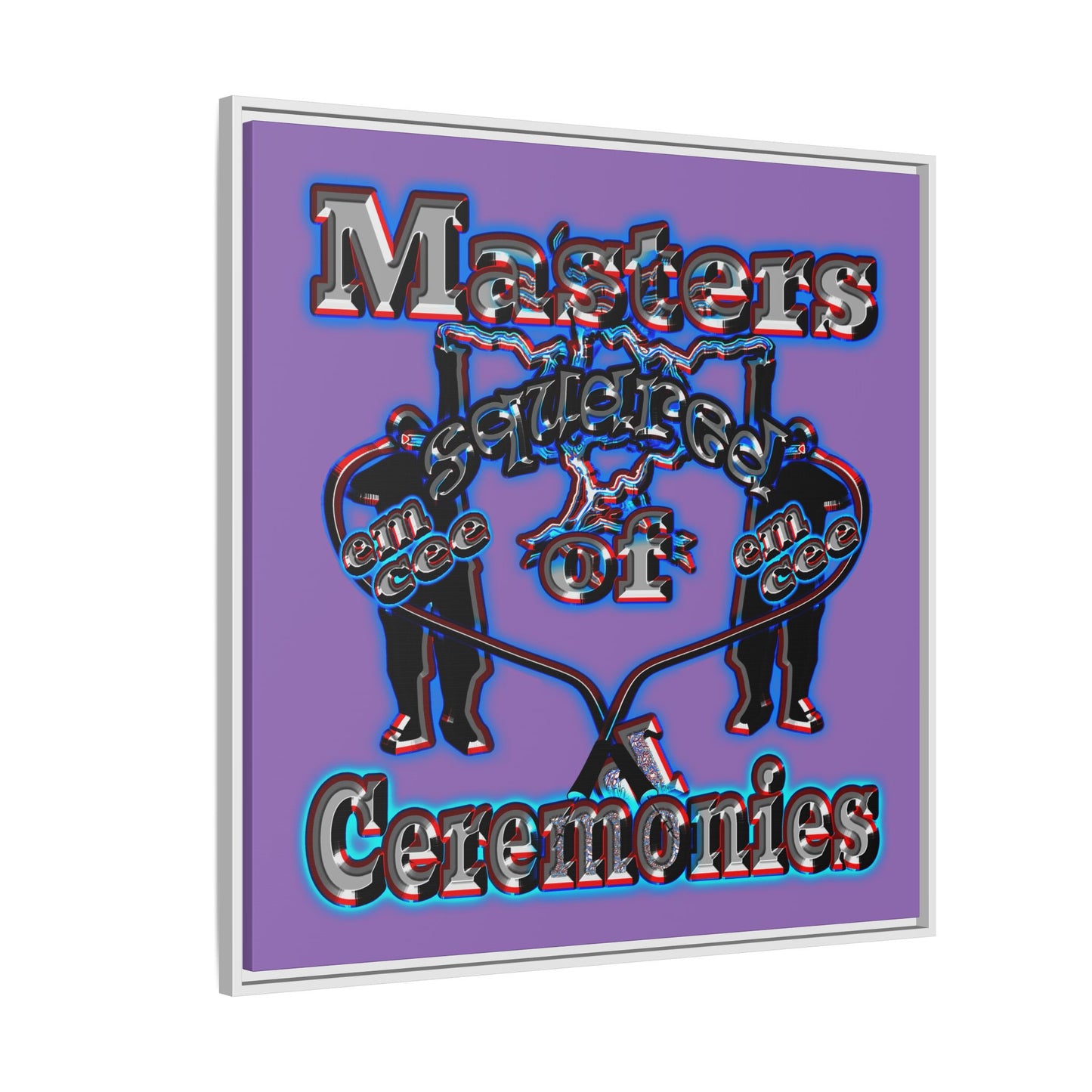 em cee squared - framed canvas art (light purple)