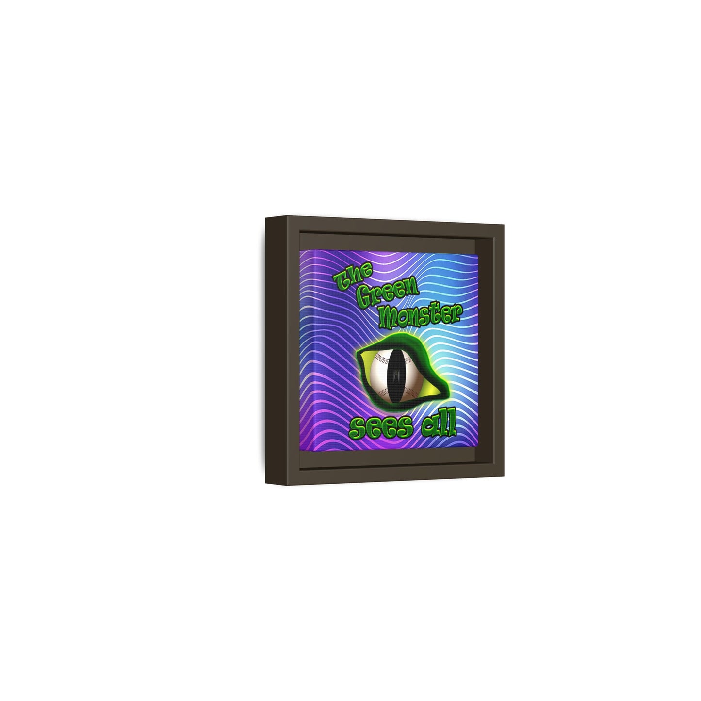 green monster - framed canvas art (purple wave)