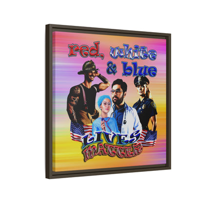 rw&b lives matter - framed canvas art (color blur)