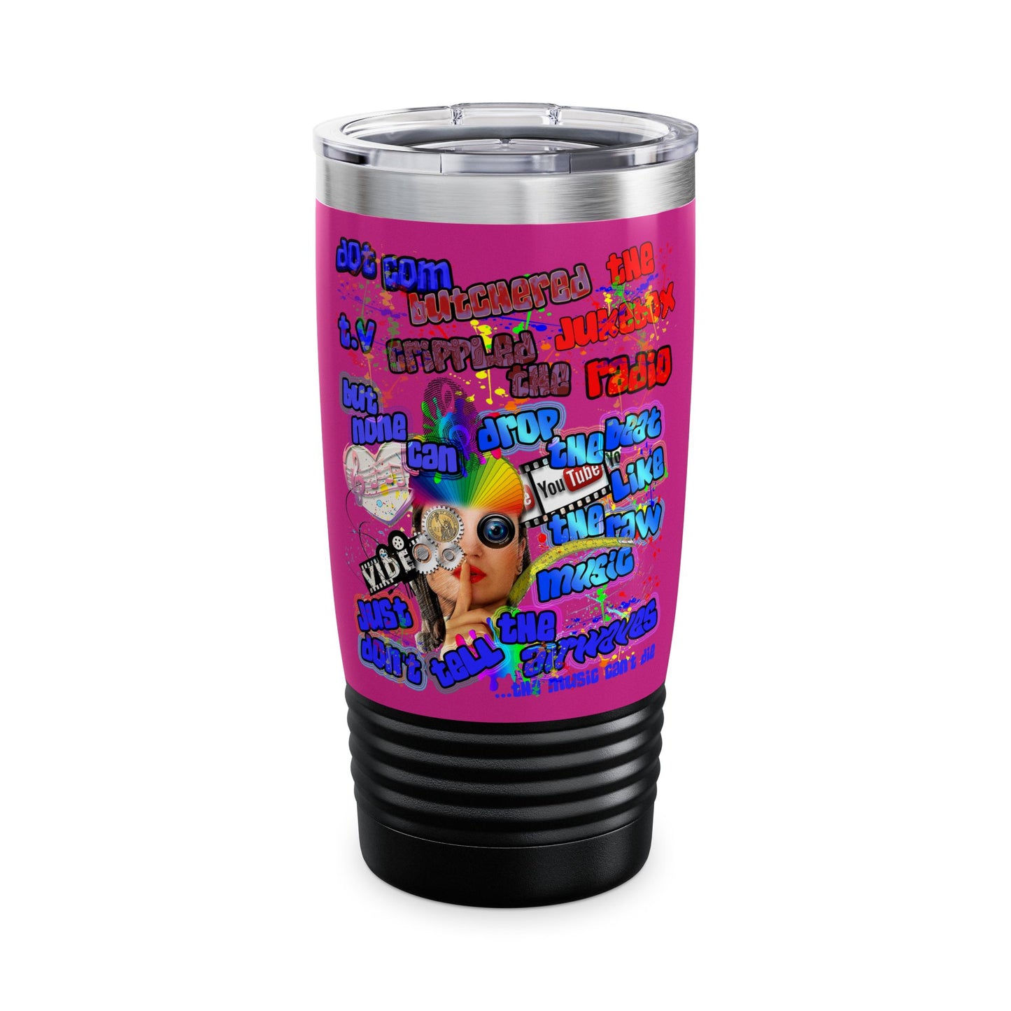 drop the beat - Ringneck Tumbler, 20oz (pink)