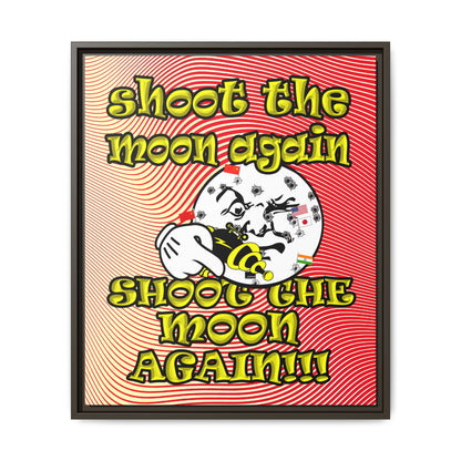 shoot the moon again - framed canvas art (yellow-orange wave)