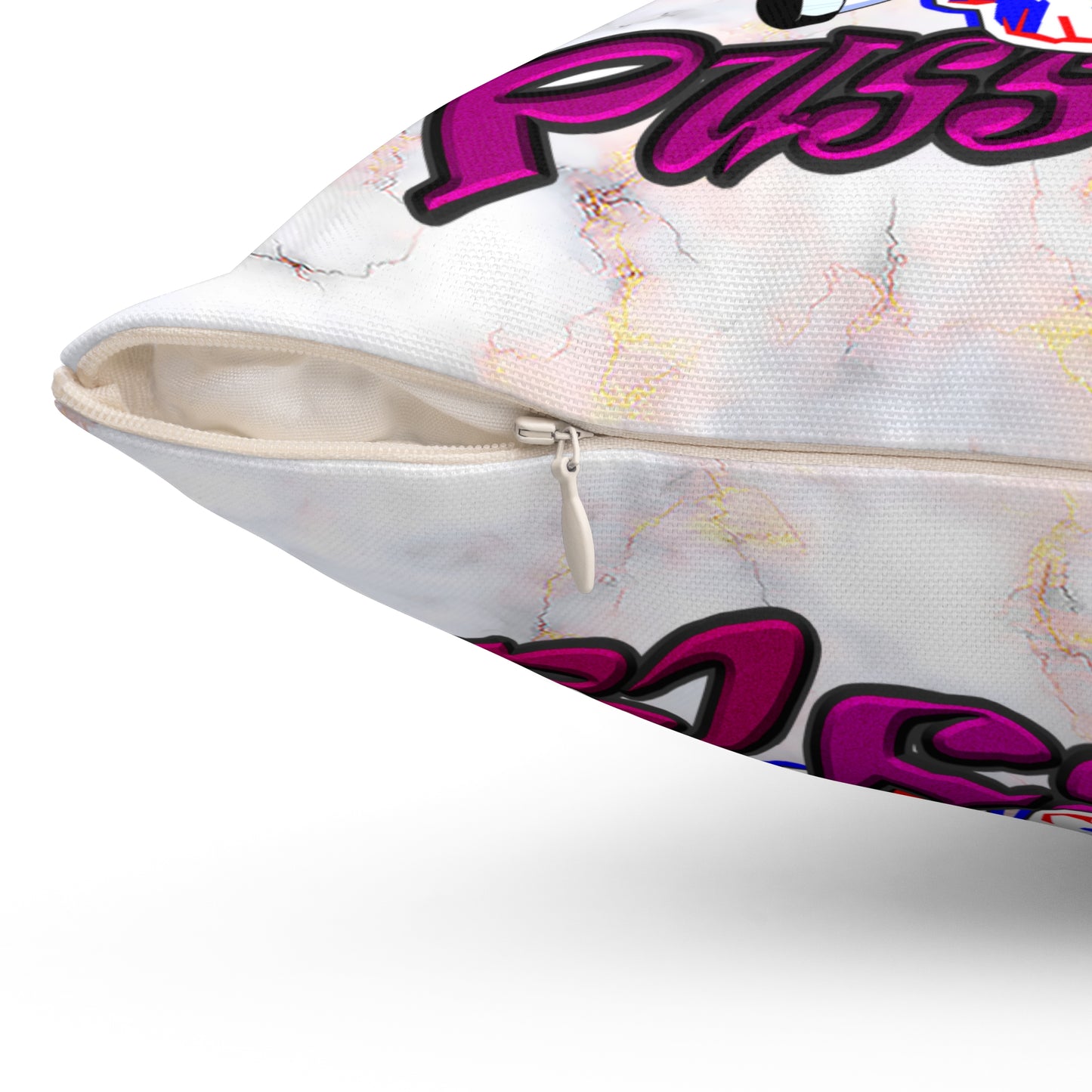 tag that - Spun Polyester Square Pillow - (white marble)