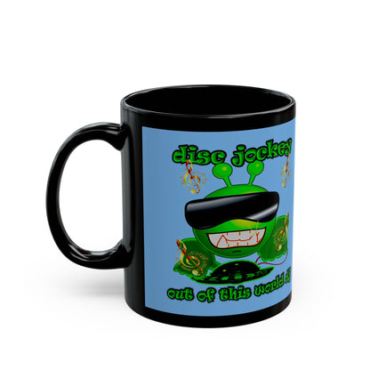 disc jockey - Black Mug (light blue)