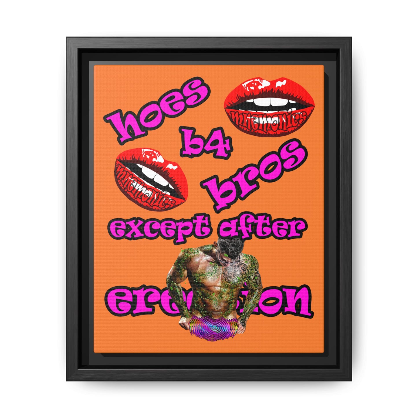 hoes b4 bros - framed canvas art (crusta)