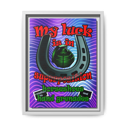 my luck - framed canvas art (purple wave)