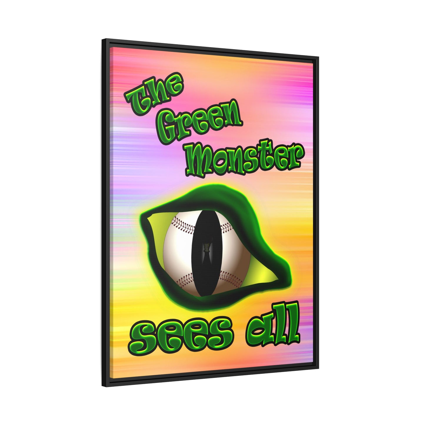 green monster - framed canvas art (color blur)