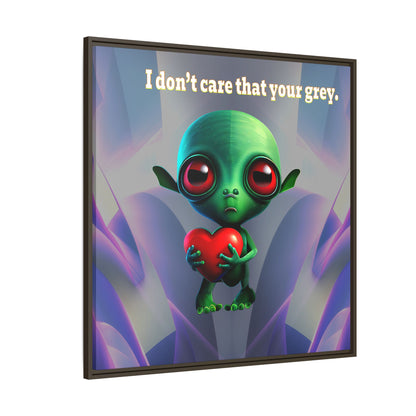 I don't care that your grey - framed canvas art (grey-pink wave)