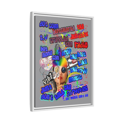 drop the beat - framed canvas art (grey)