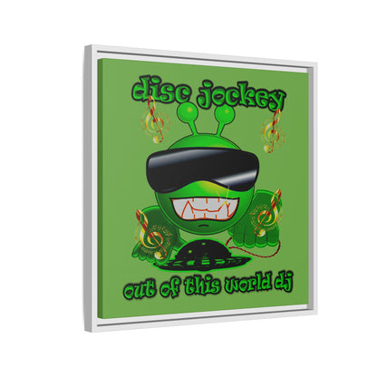 disc jockey - framed canvas art (green)
