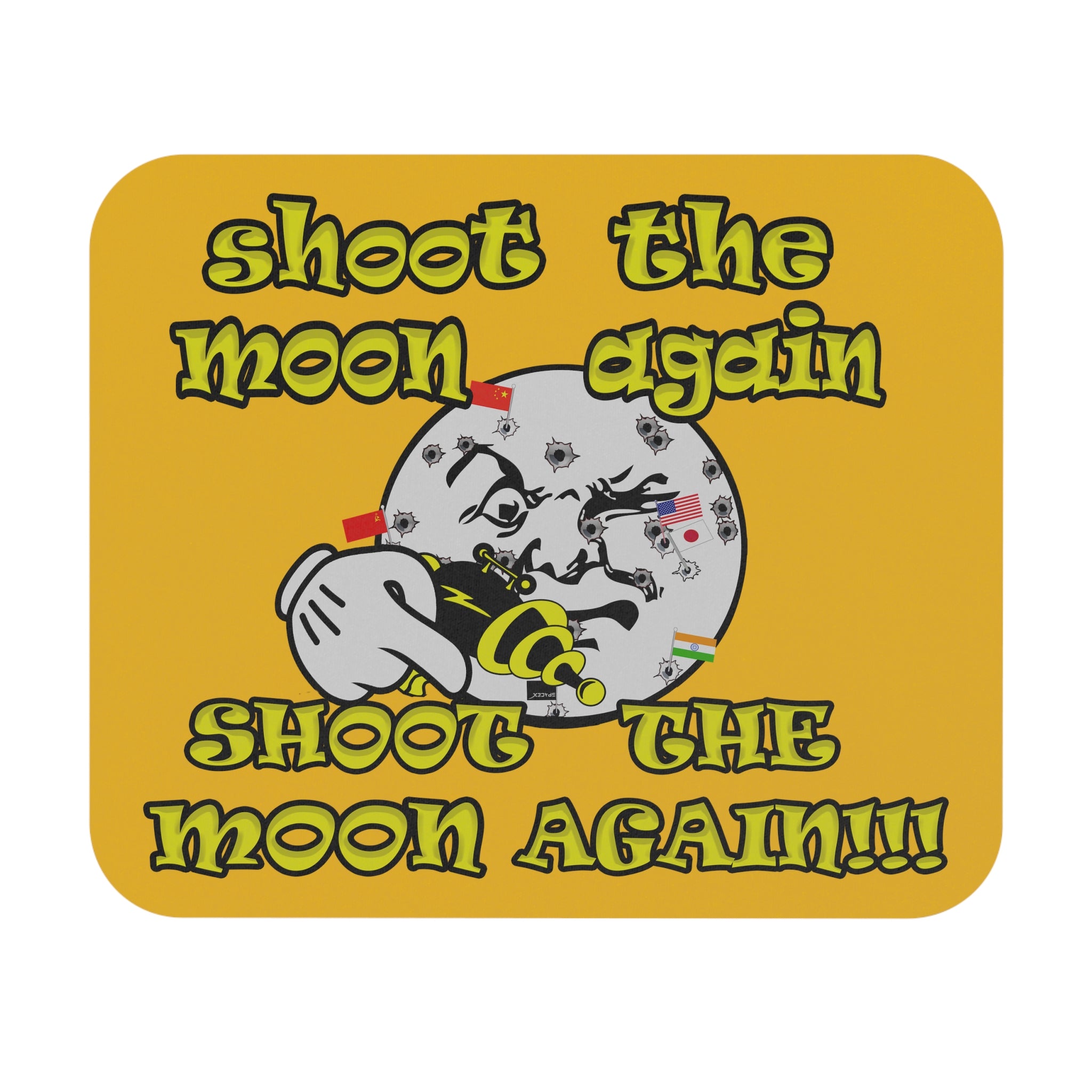shoot the moon again - Mouse Pad (Rectangle) (yellow)