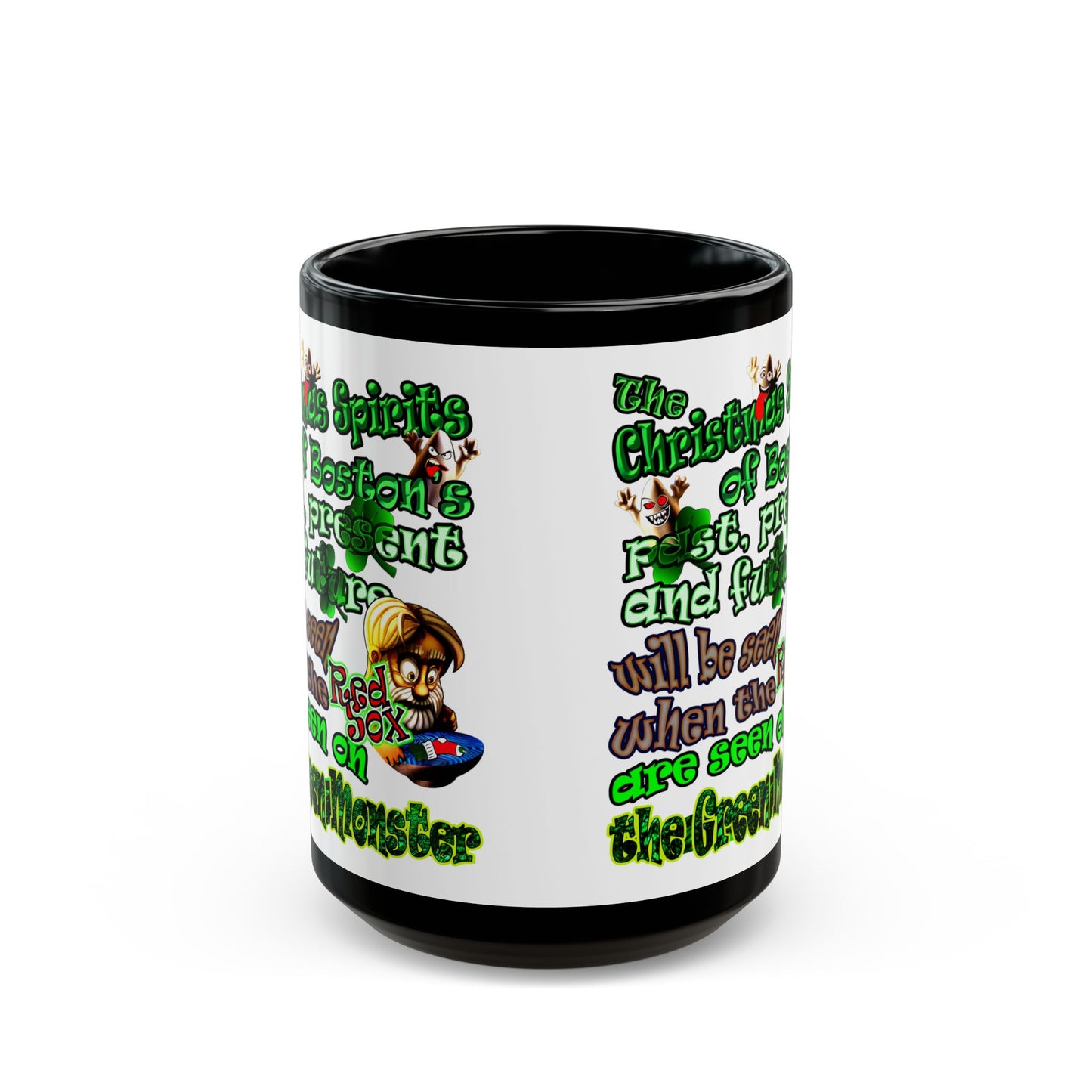 christmas spirits of boston - Black Mug (white)