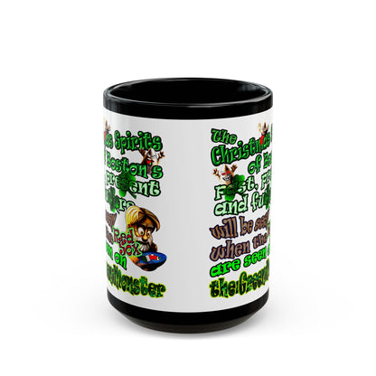 christmas spirits of boston - Black Mug (white)