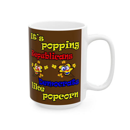 popping like popcorn - White Mug (brown)