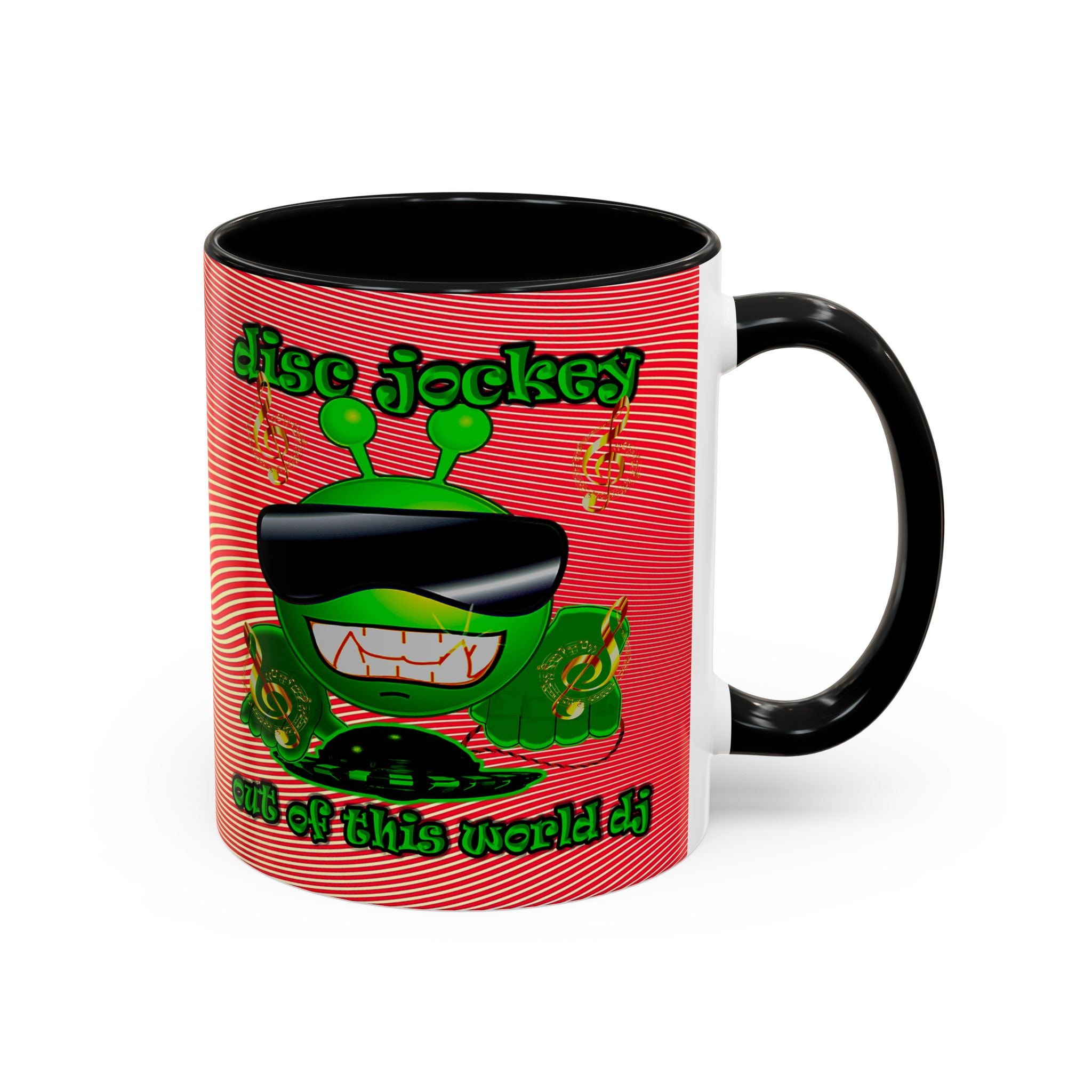disc jockey - Accent Mug (yellow-orange wave)