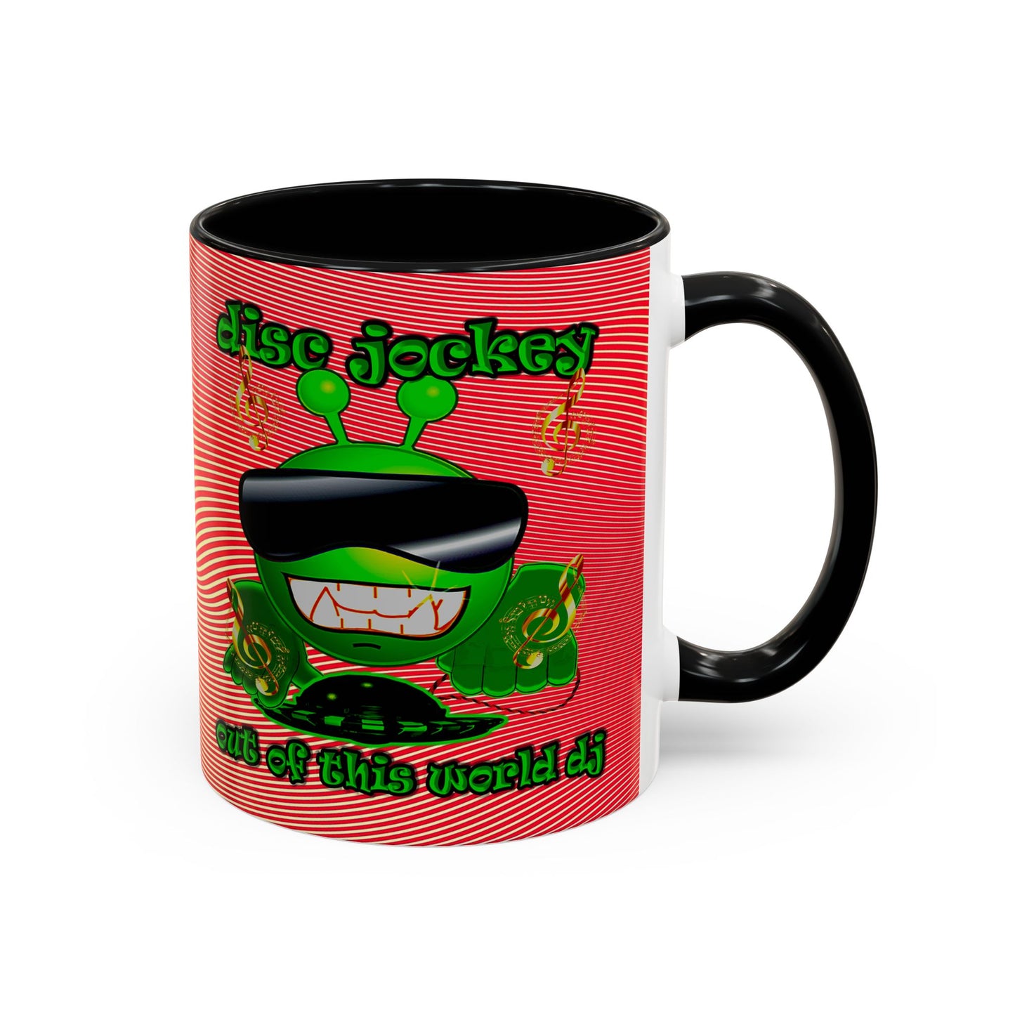 disc jockey - Accent Mug (yellow-orange wave)