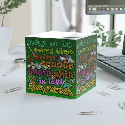 the bum's shit - note cube (logo green)