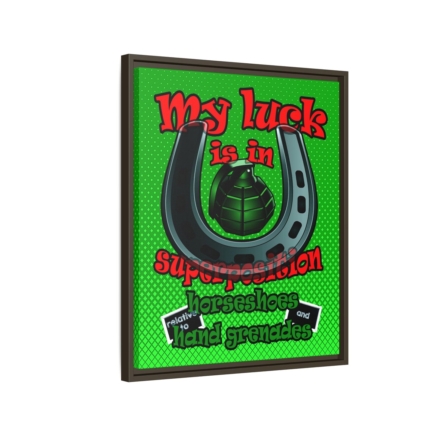 my luck - framed canvas art (logo green)