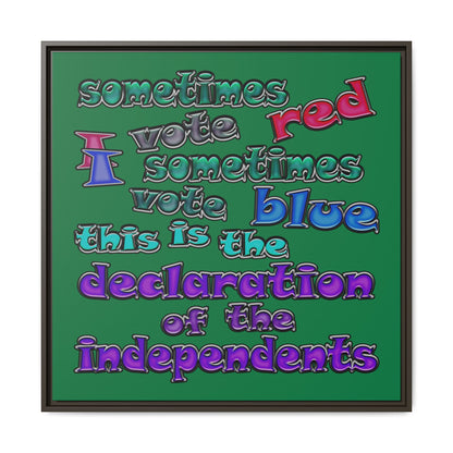 declaration of the independents - framed canvas art (dark green)