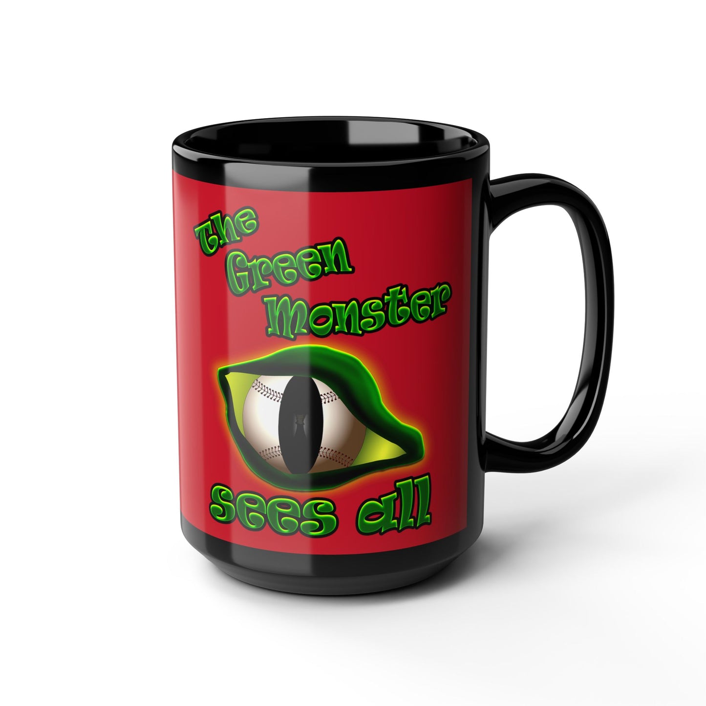 green monster - Black Mug (dark red)