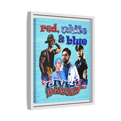 rw&b lives matter - framed canvas art (faded blue)
