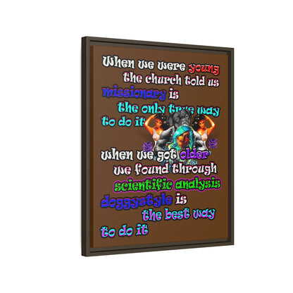 doggystyle - framed canvas art (brown)