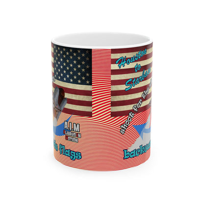 shoot for the stars - White Mug (yellow-orange wave)