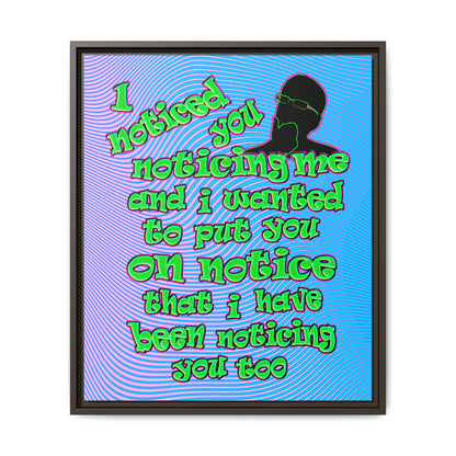 noticed you noticing - framed canvas art (light blue-purple wave)