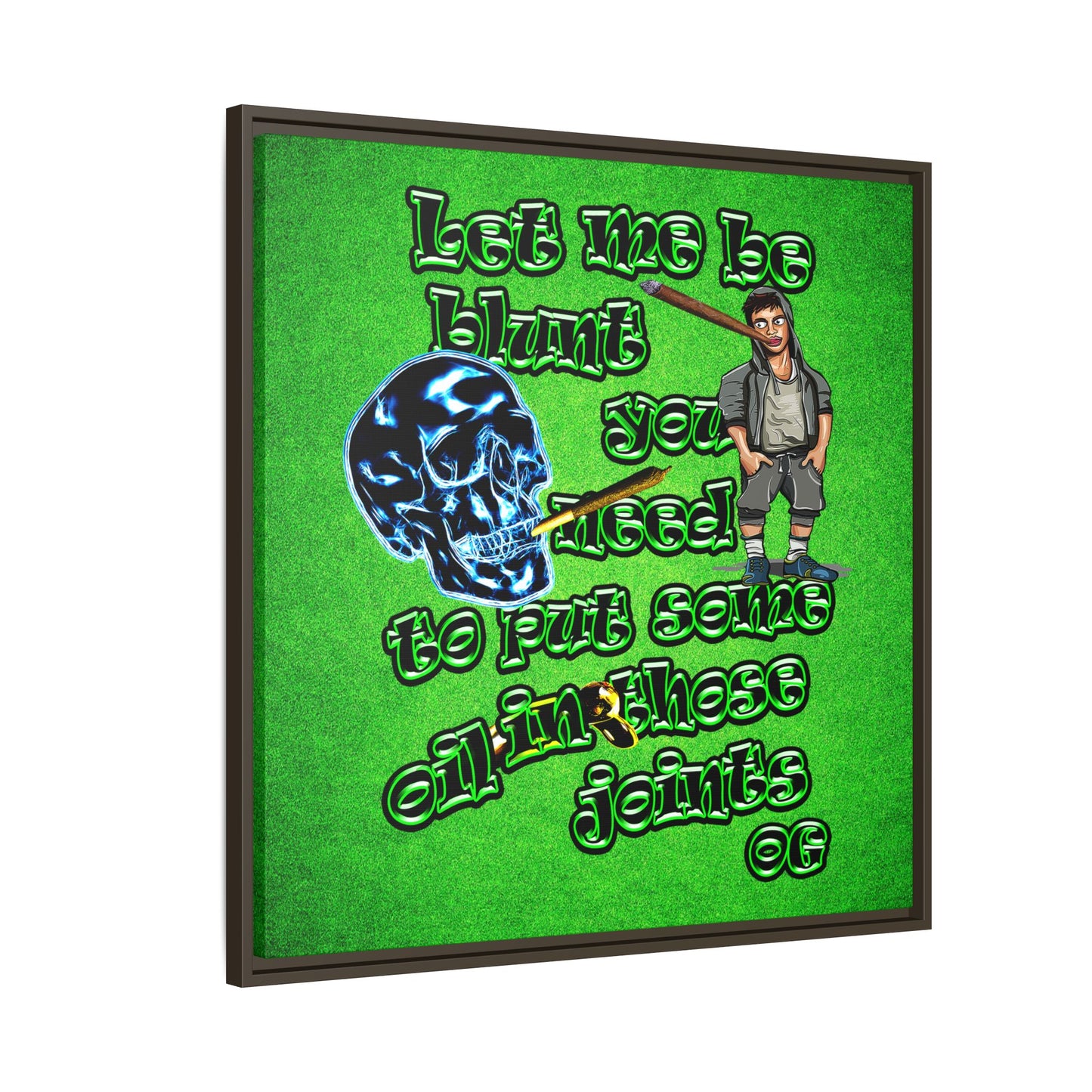 og - framed canvas art (green turf)