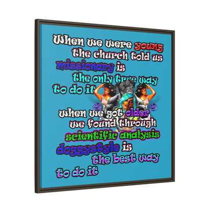 doggystyle - framed canvas art (turquoise)