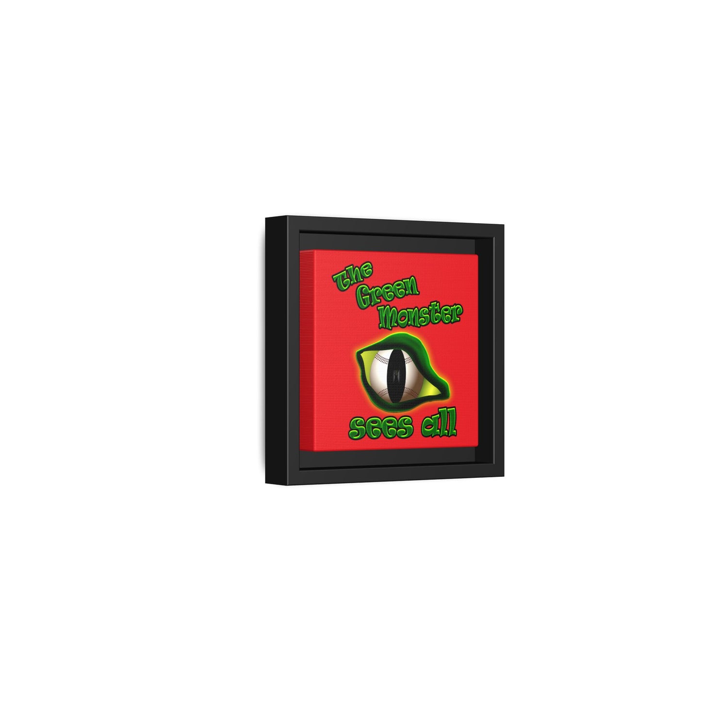 green monster - framed canvas art (red)