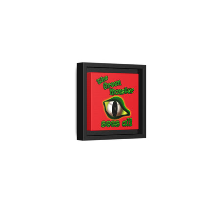 green monster - framed canvas art (red)