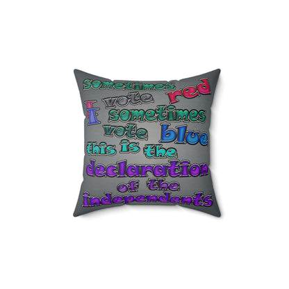 declaration of the independents - Faux Suede Square Pillow - (grey-light grey)