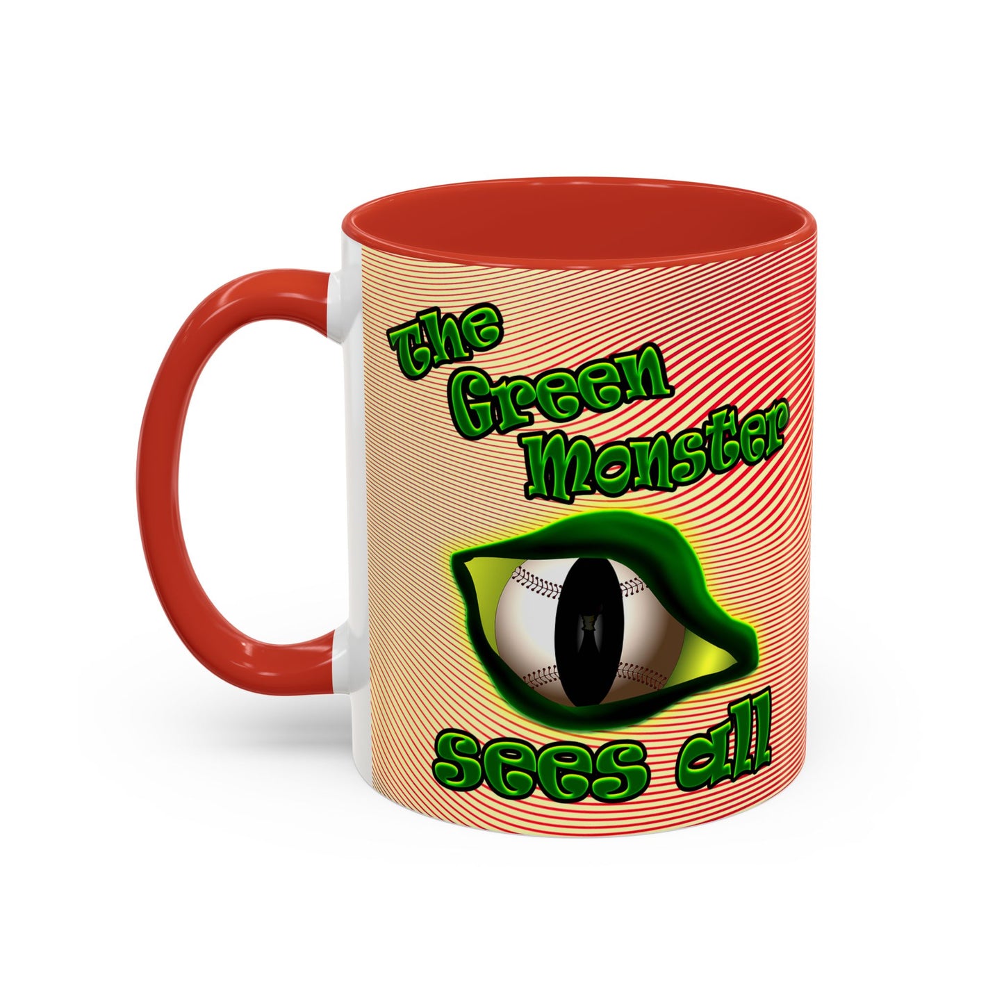 green monster - Accent Mug (yellow-orange wave)