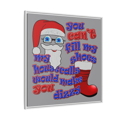 santa's shoes - framed canvas art (grey)