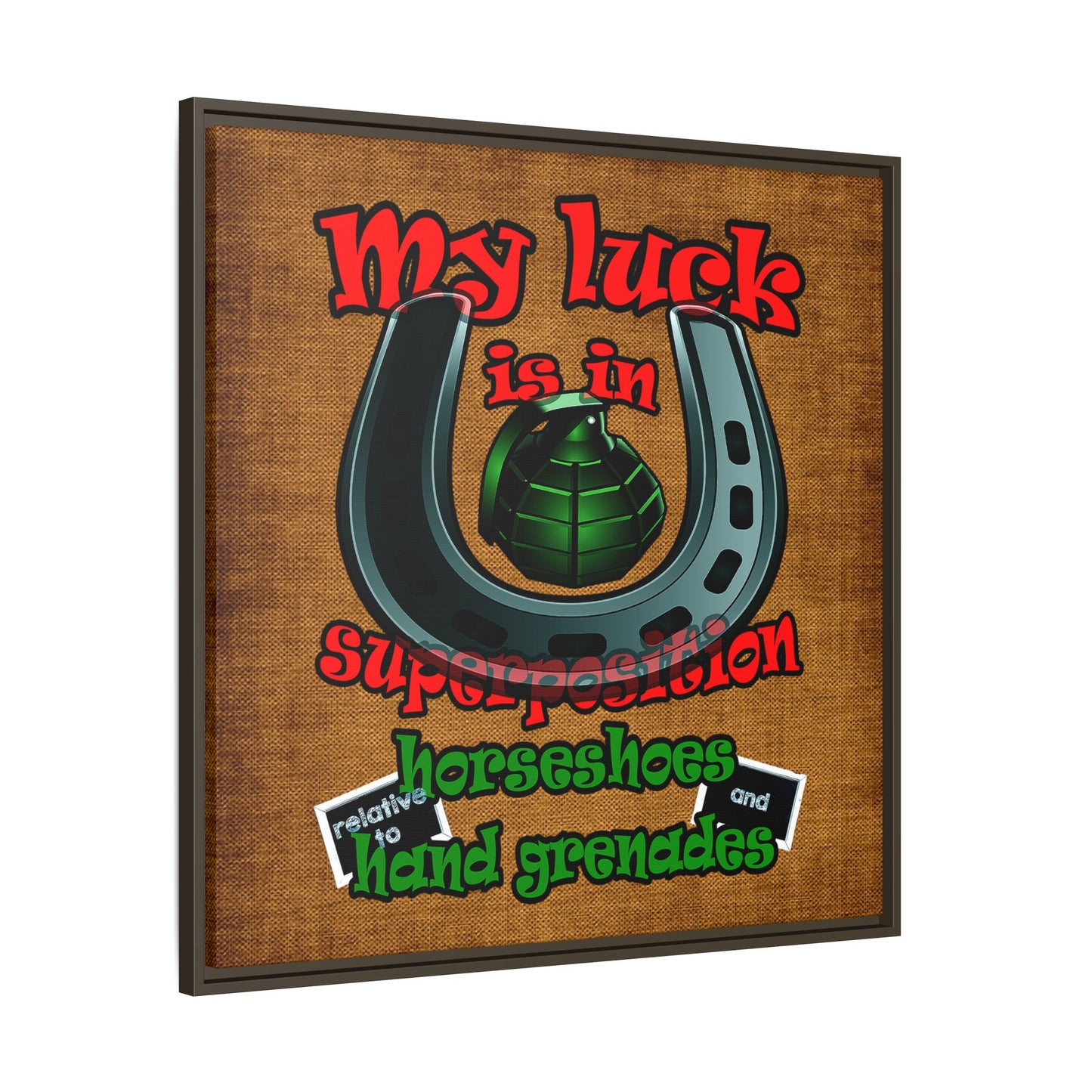 my luck - framed canvas art (brown papyrus)