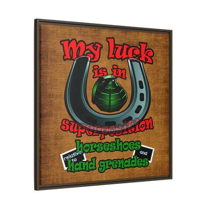 my luck - framed canvas art (brown papyrus)