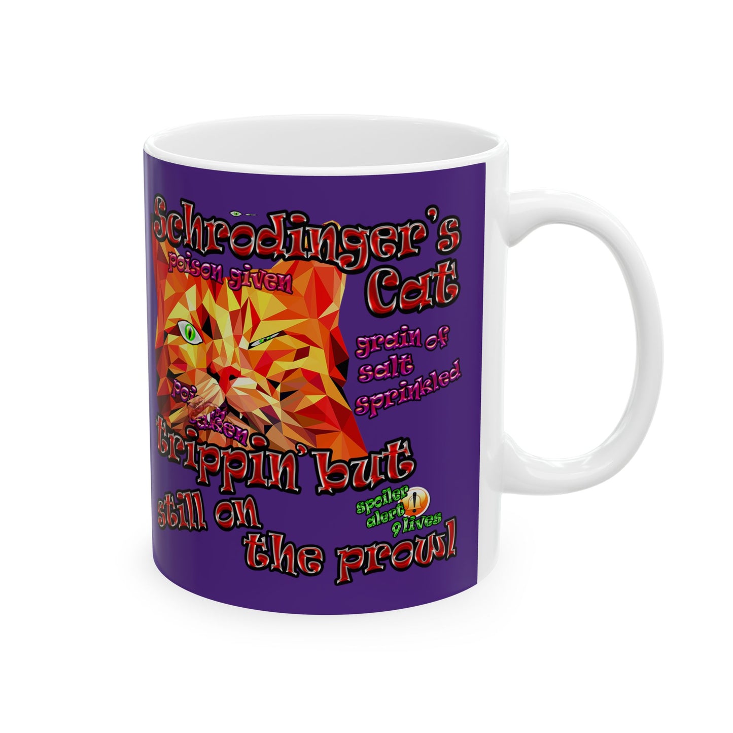 schrodinger's cat - White Mug (purple)