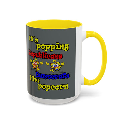 popping like popcorn - Accent Mug (dark grey)