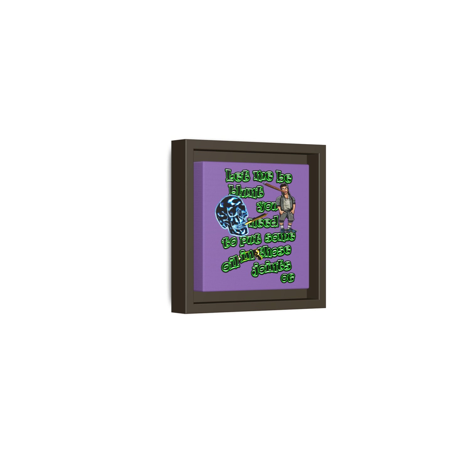 og - framed canvas art (light purple)