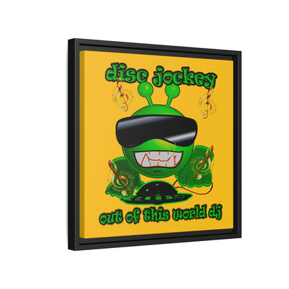 disc jockey - framed canvas art (yellow)