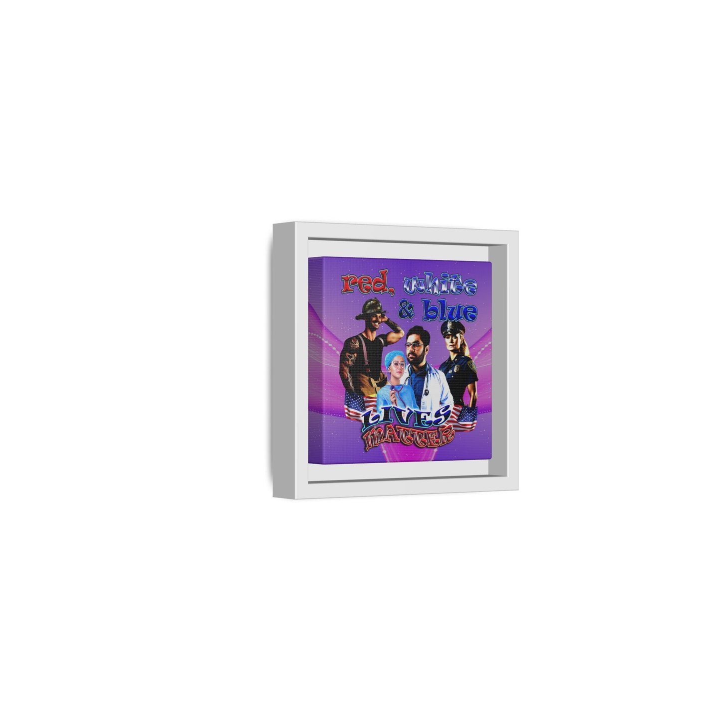 rw&b lives matter - framed canvas art (purple-pink wave)