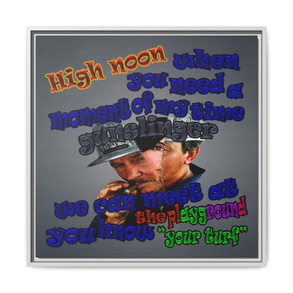 high noon - framed canvas art (grey-light grey)