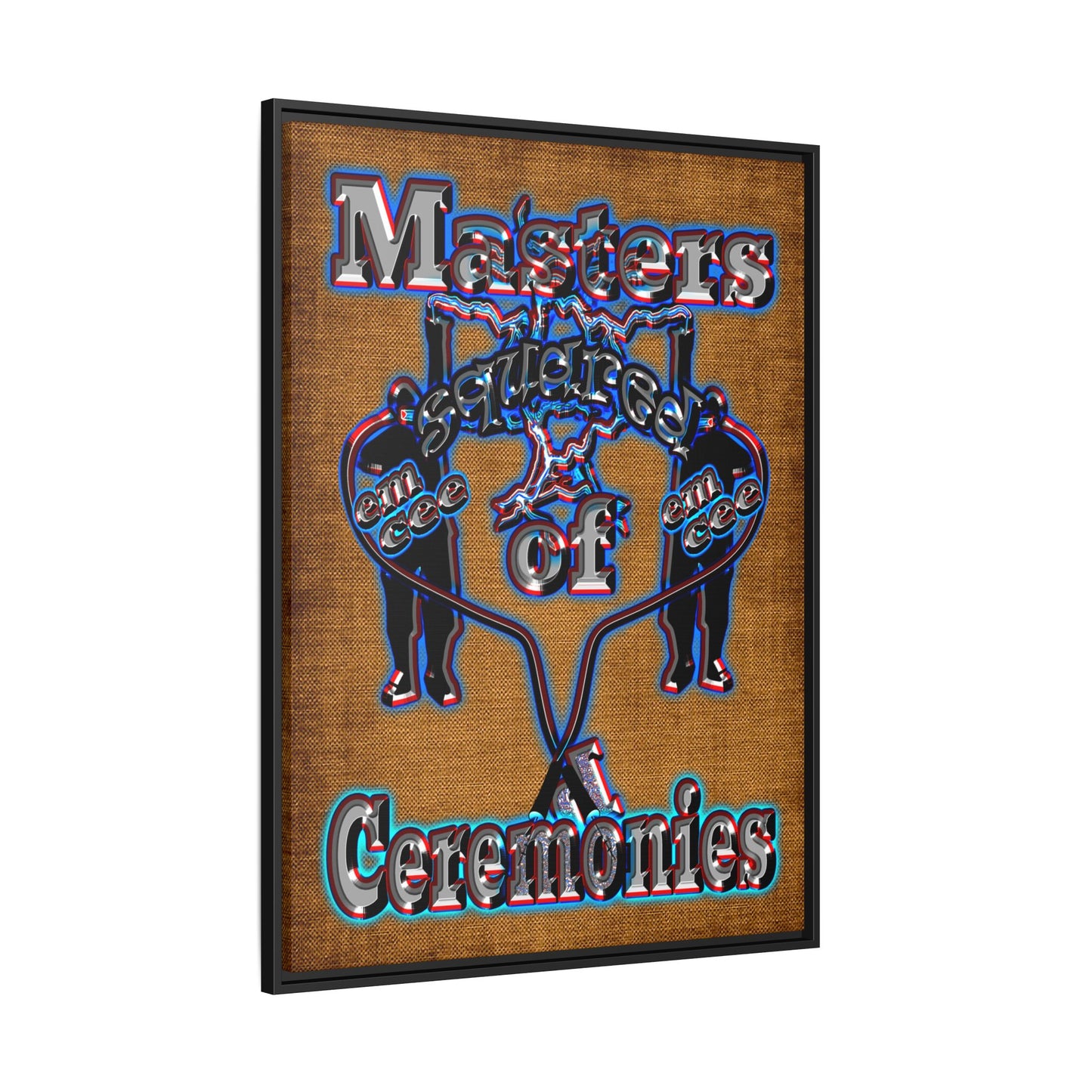 em cee squared - framed canvas art (brown papyrus)