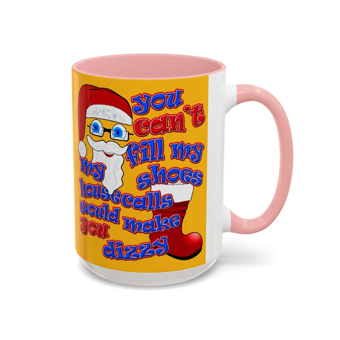 santa's shoes - Accent Mug (yellow)