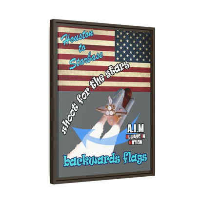 shoot for the stars - framed canvas art (dark grey)
