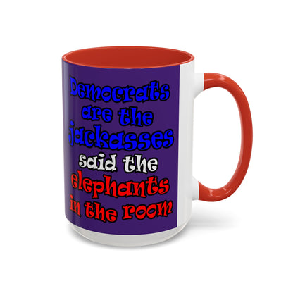 donkeys and elephants - Accent Mug (purple)