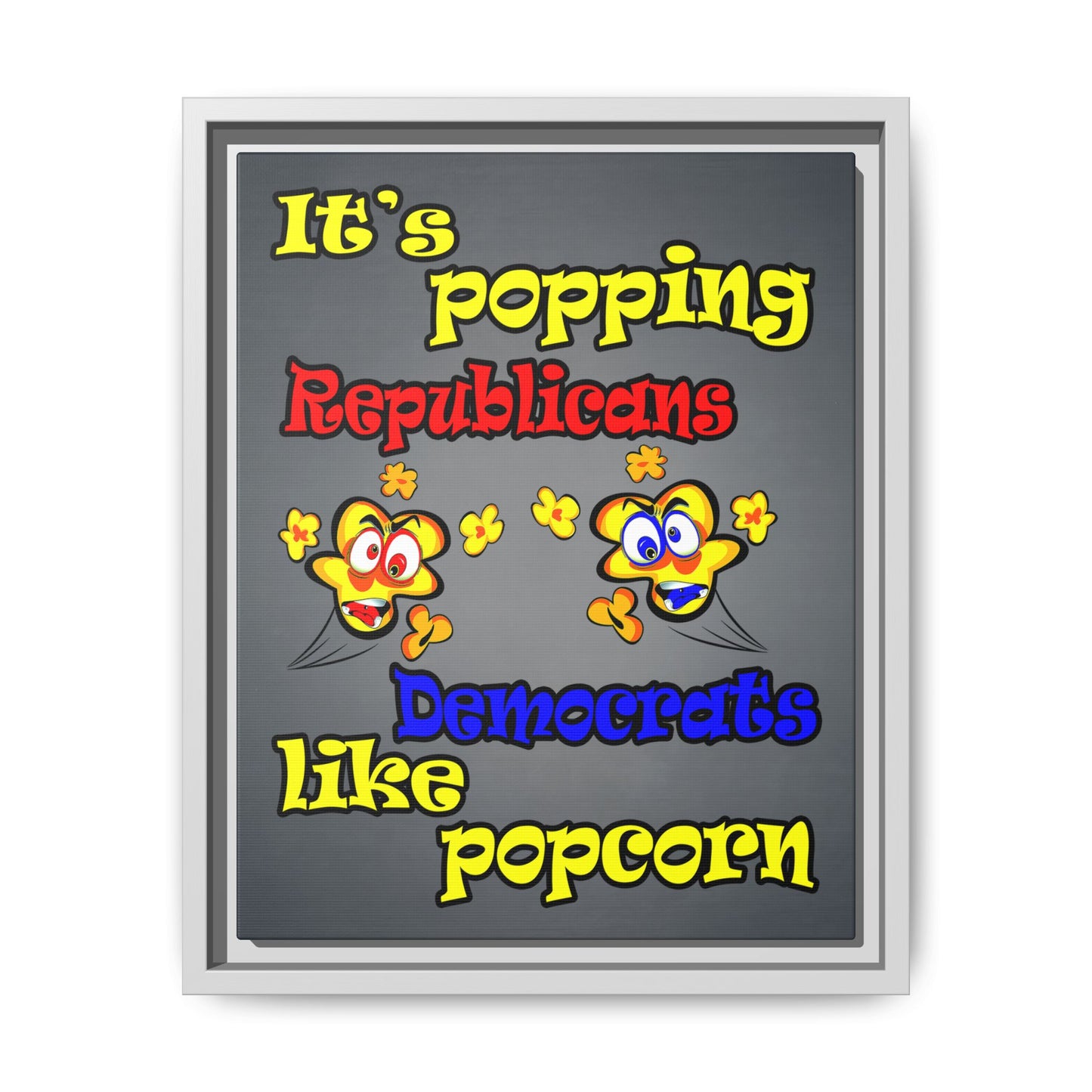 popping like popcorn - framed canvas art (grey-light grey)