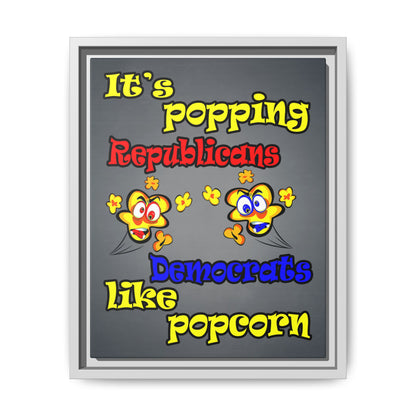 popping like popcorn - framed canvas art (grey-light grey)