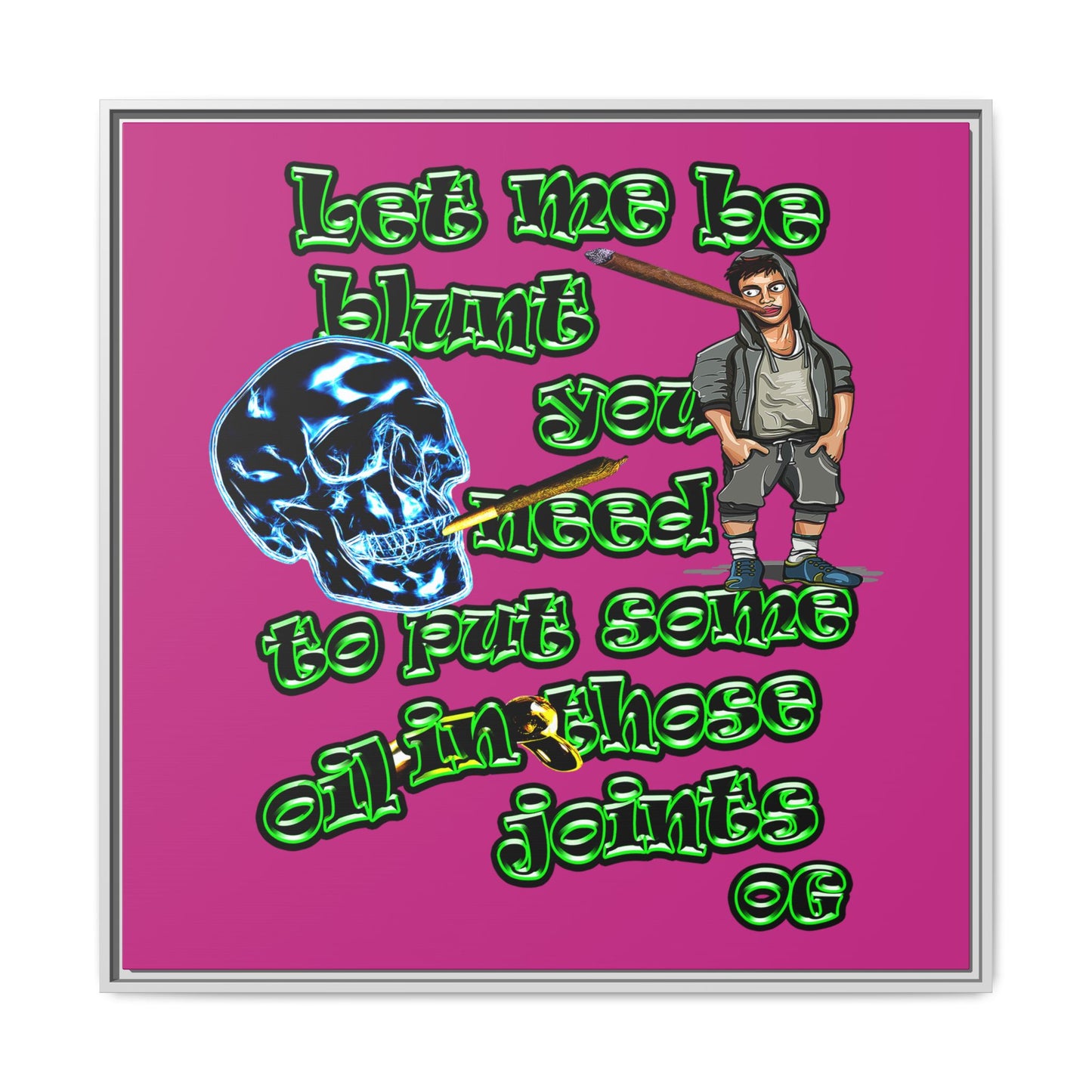 og - framed canvas art (pink)